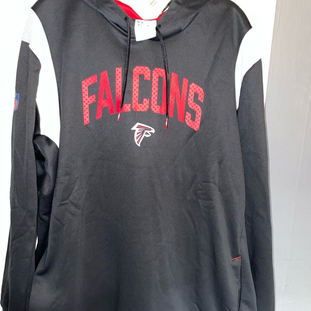 NWT NikE NFL Black and Red Falcons Performance Hoodie